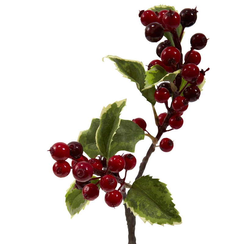16" Holly Berry Artificial Flower (Set of 6)
