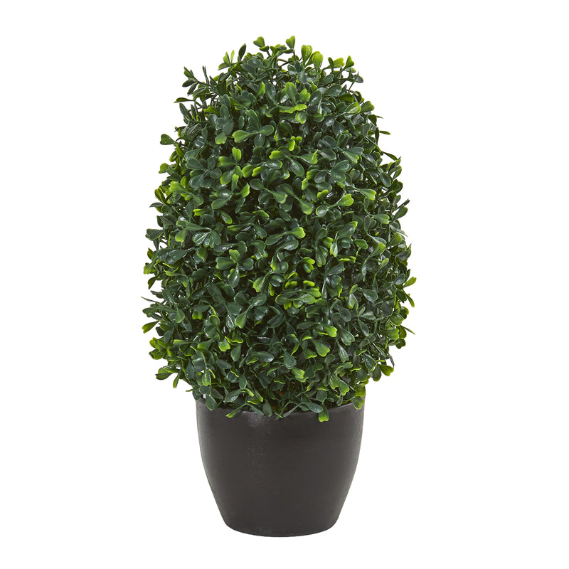 13” Boxwood Topiary Artificial Plant UV Resistant (Indoor/Outdoor)